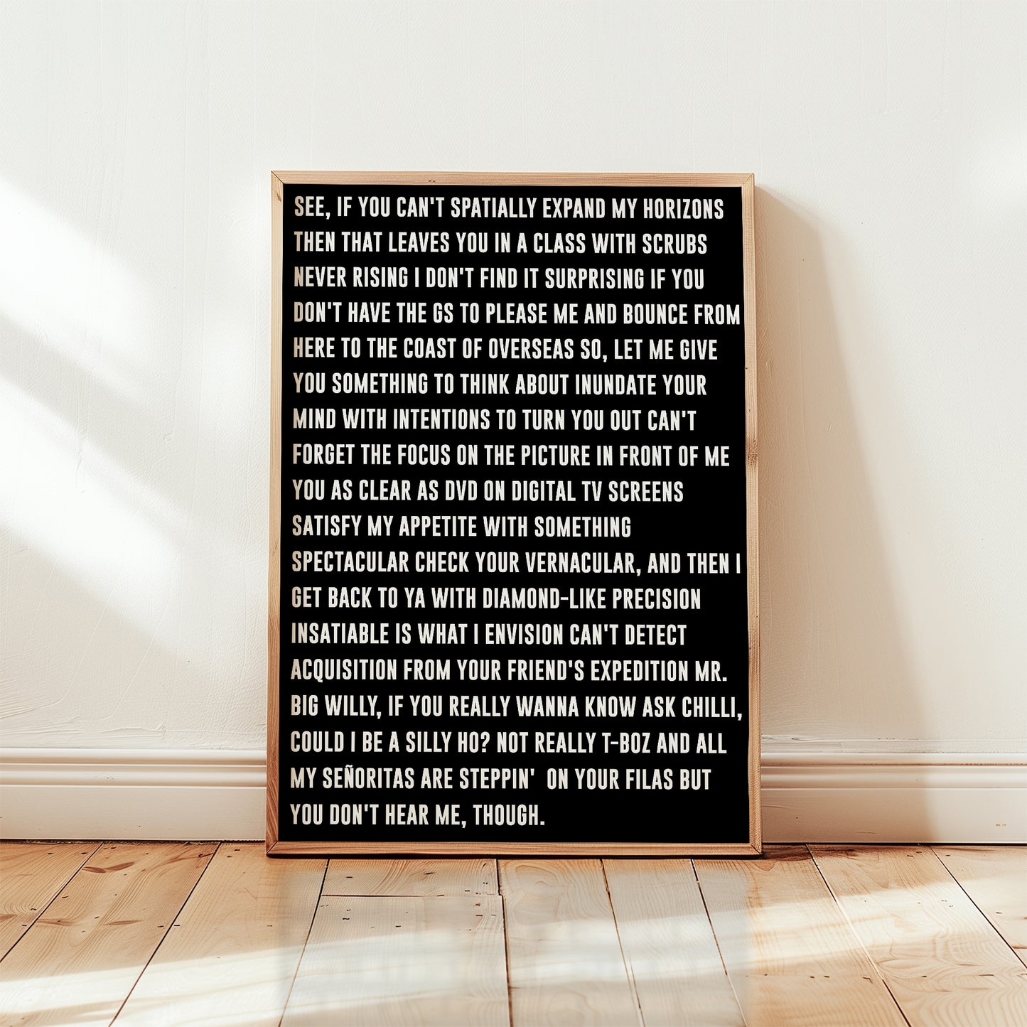 TLC No Scrubs Rap Print