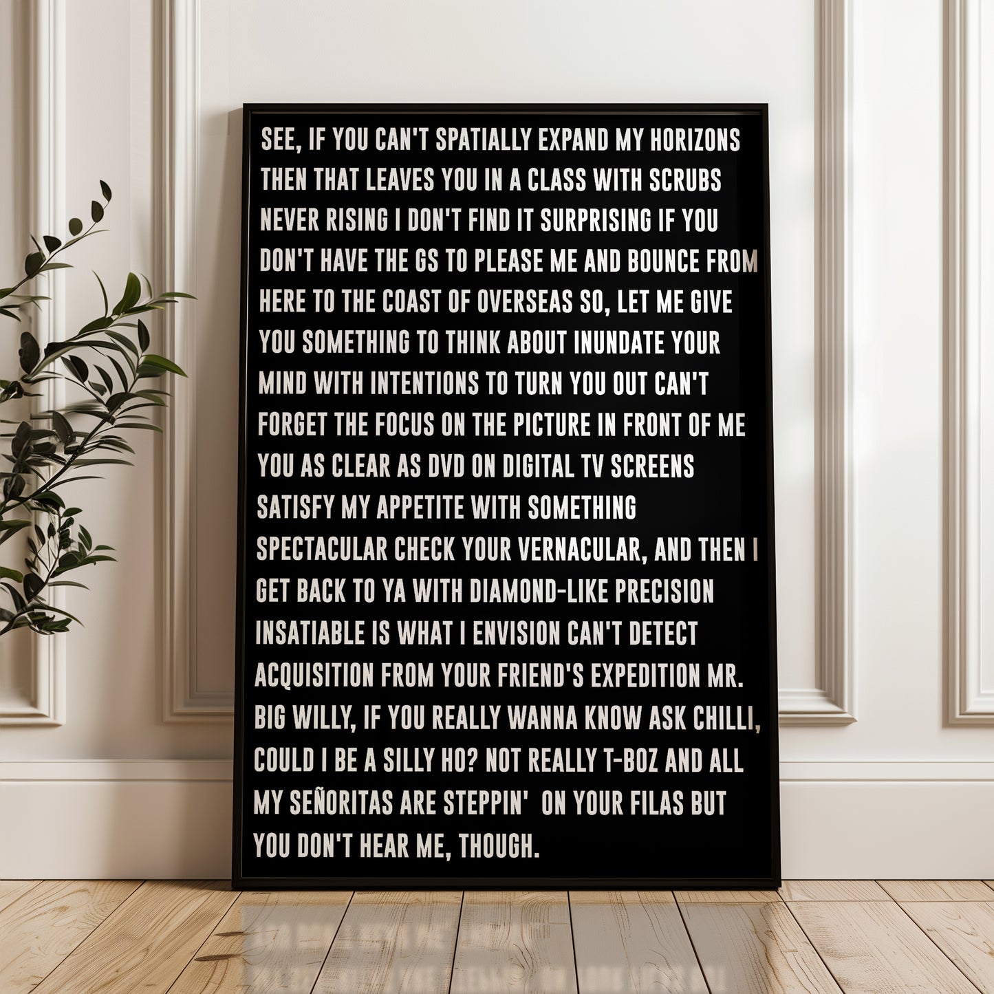 TLC No Scrubs Rap Print