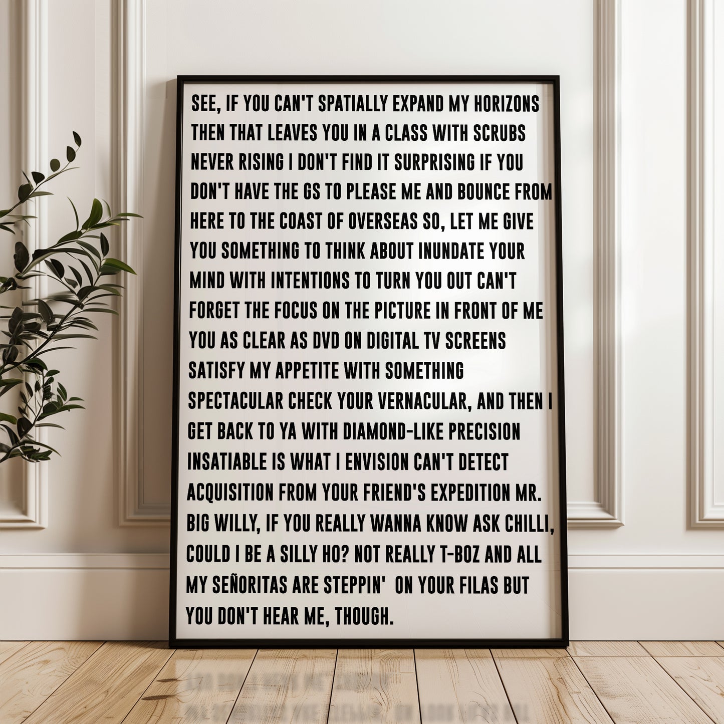 TLC No Scrubs Rap Print