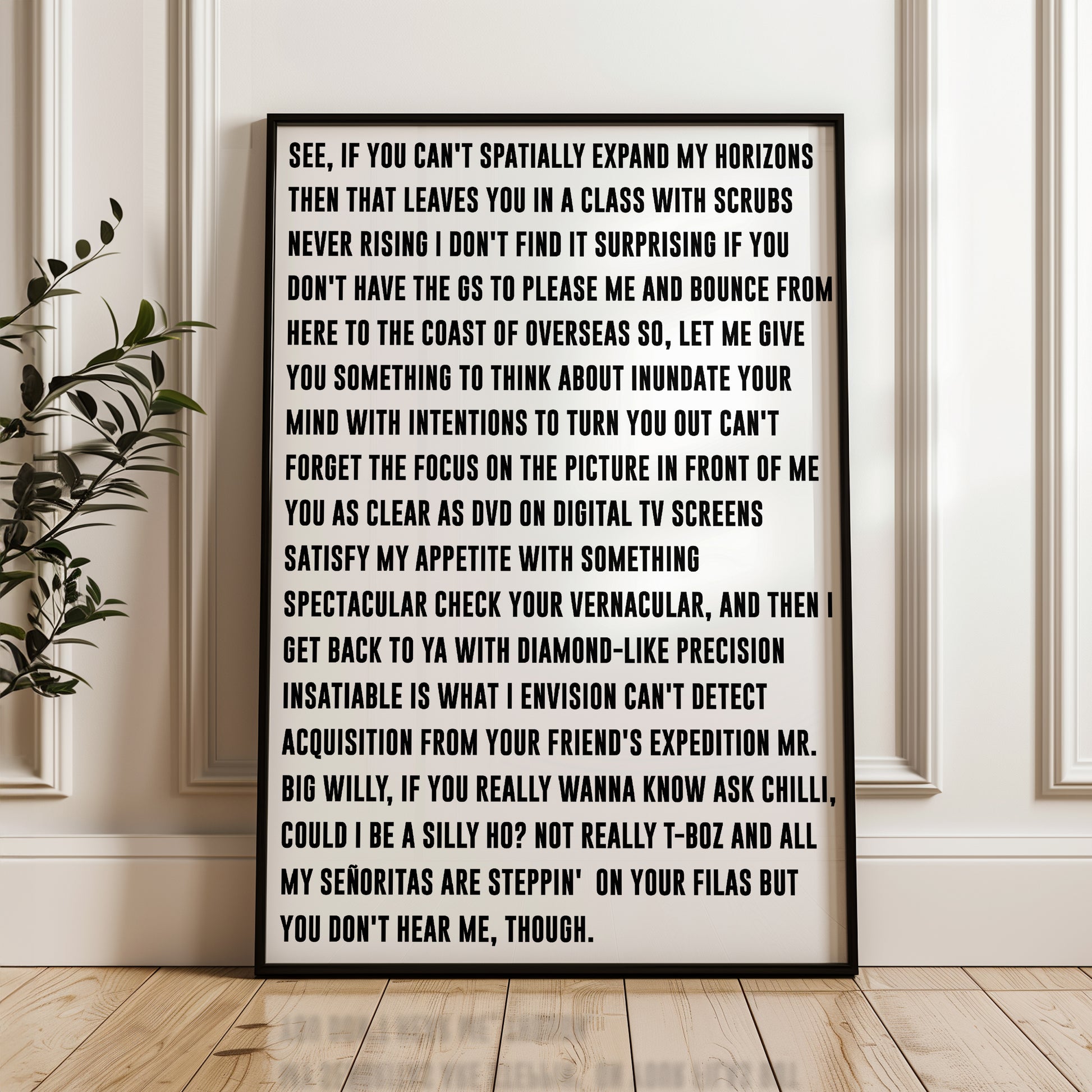 TLC No Scrubs Rap Print