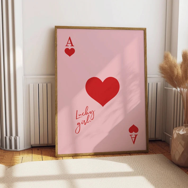 Lucky Girl Ace of Hearts Print